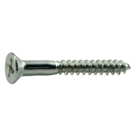 Midwest Fastener Wood Screw, #9, 1-1/2 in, Zinc Plated Steel Flat Head Phillips Drive, 100 PK 02569